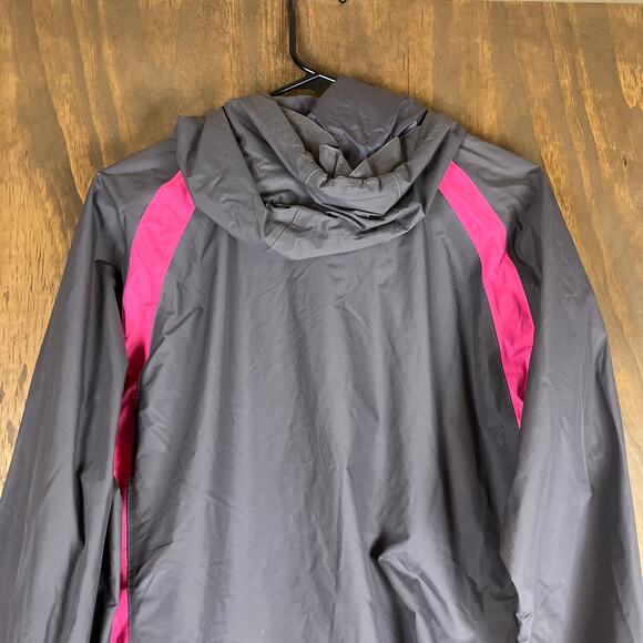 Coleman Womens Jacket Gray Pink Windbreaker Zip Up Outdoor 100% Nylon L/XL - Picture 10 of 11